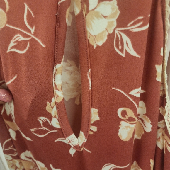 French Grey Floral Maxi Dress NWT size M - Picture 5 of 11